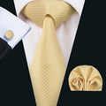 GentCrest White Plaid Tie Hanky Cufflinks Set - Image 1