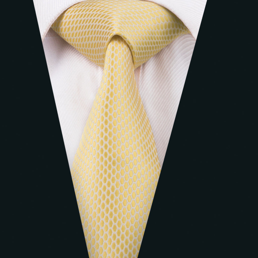 GentCrest White Plaid Tie Hanky Cufflinks Set - Image 2