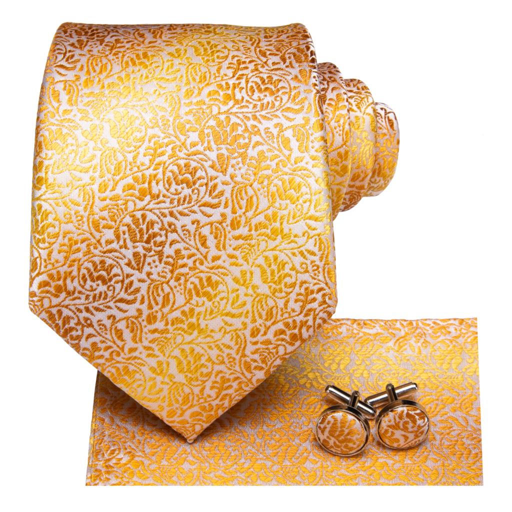 Gold Tree Silk Tie Set - GentCrest - View 2