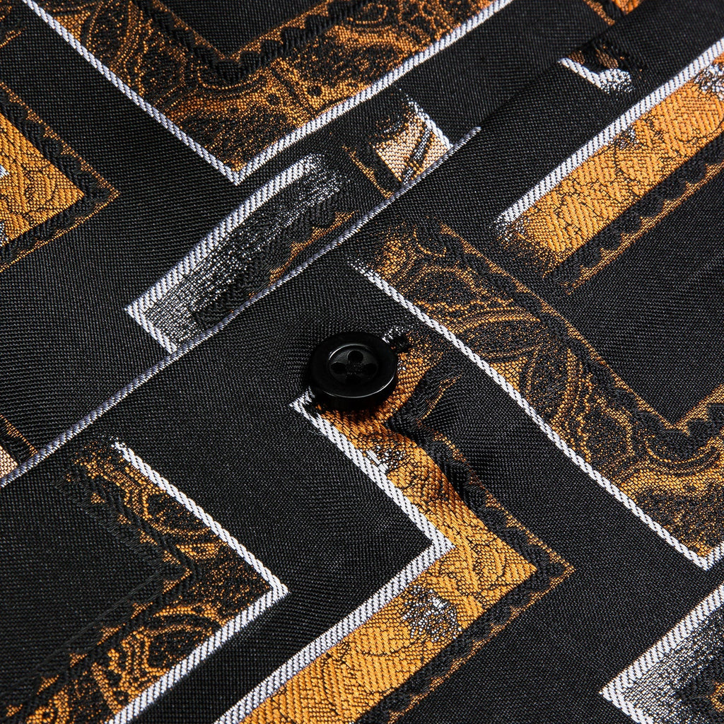 Black, Brown and Yellow Dress Shirt - GentCrest - View 3