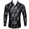 Silver and Black Floral Dress Shirt - GentCrest