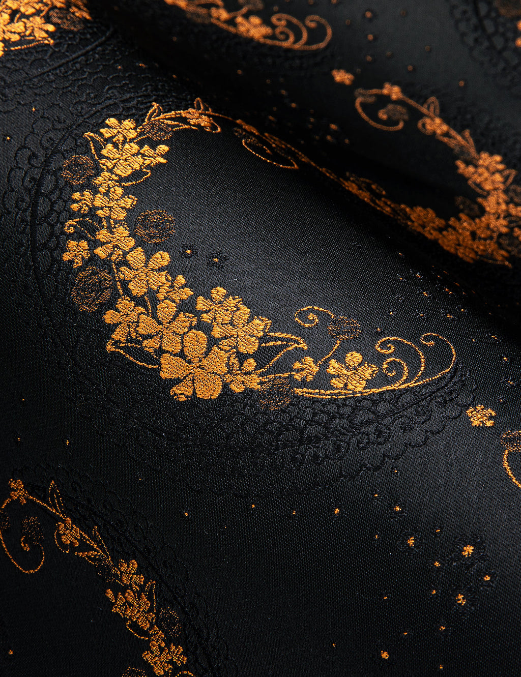 Black and Gold Floral Dress Shirt - GentCrest - View 4