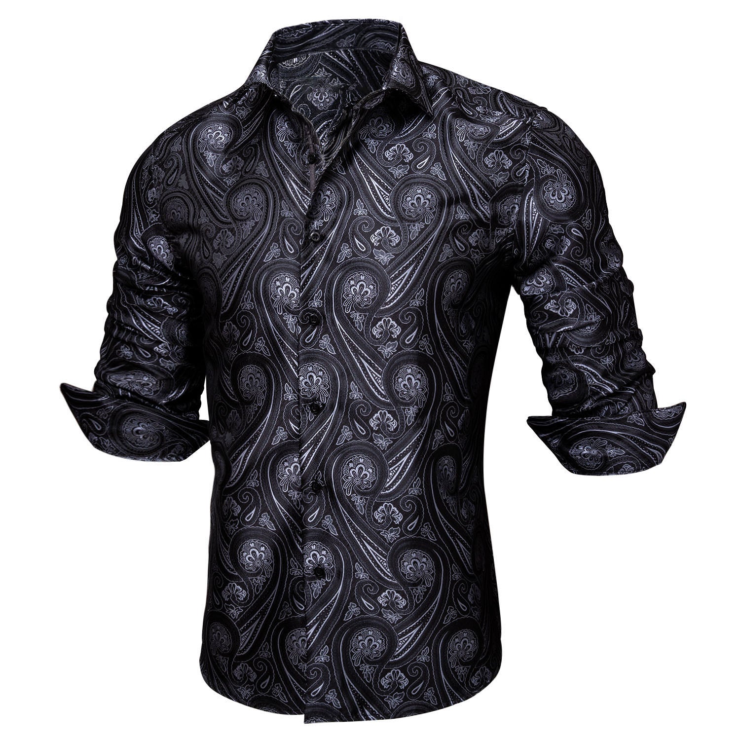 GentCrest Black Paisley Shirt - Image 2