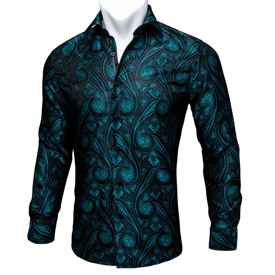 GentCrest Black Paisley Shirt - Image 1