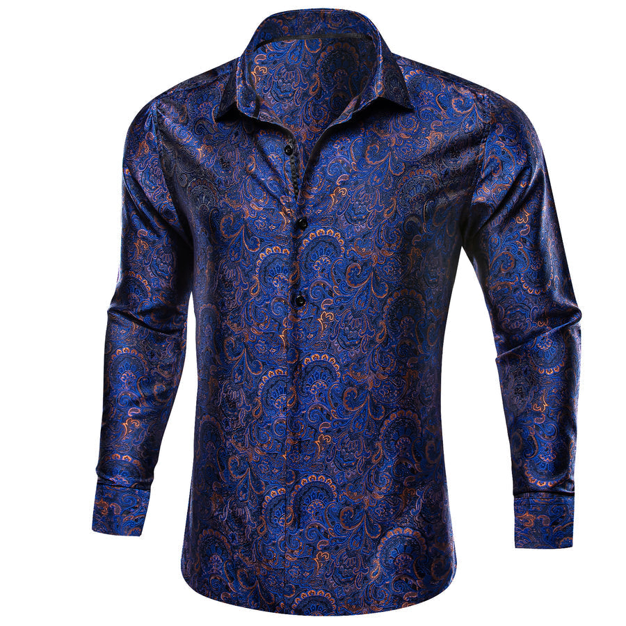 Blue Paisley Dress Shirt - GentCrest - View 3