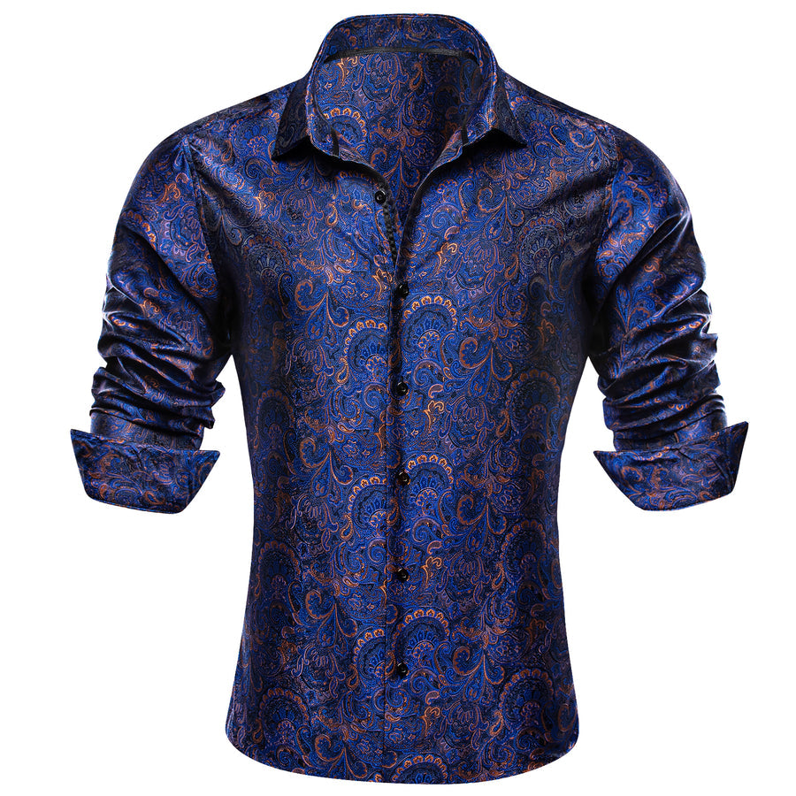 Blue Paisley Dress Shirt - GentCrest - View 4