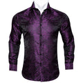 Purple and Black Paisley Dress Shirt - GentCrest