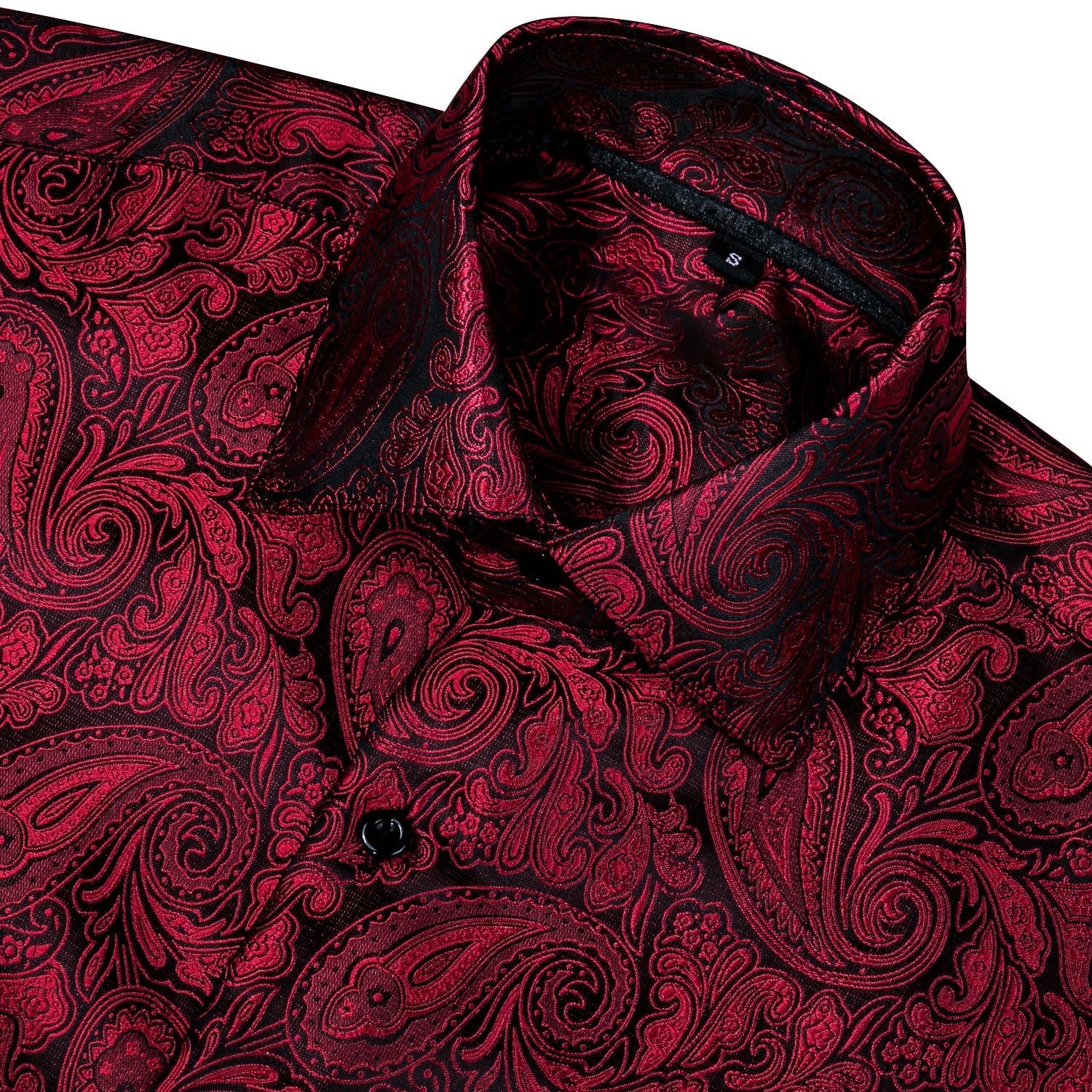 Black and Red Paisley Dress Shirt - GentCrest - View 6