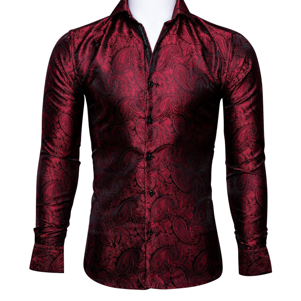 Black and Red Paisley Dress Shirt - GentCrest