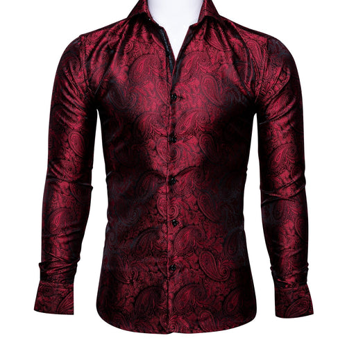 Black and Red Paisley Dress Shirt - GentCrest