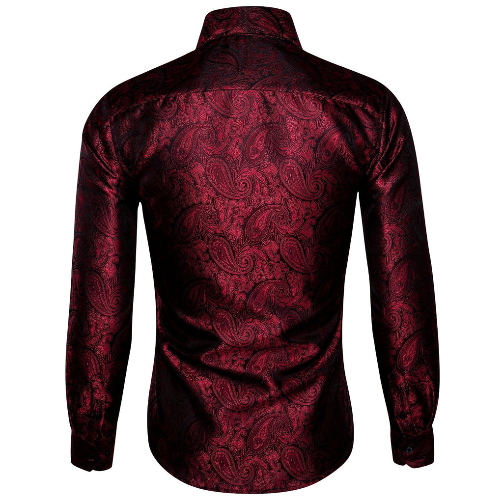 Black and Red Paisley Dress Shirt - GentCrest - View 4