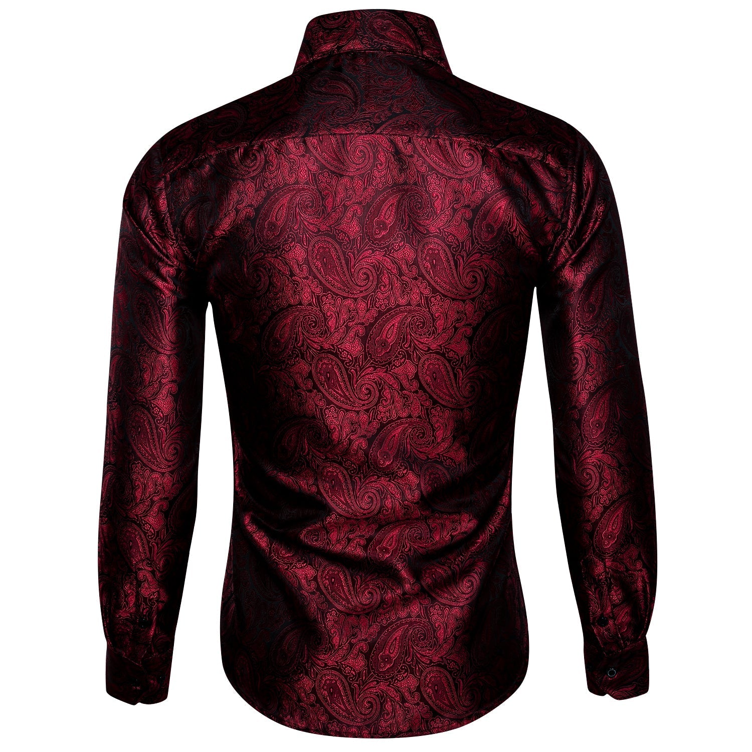 Black and Red Paisley Dress Shirt - GentCrest - View 4
