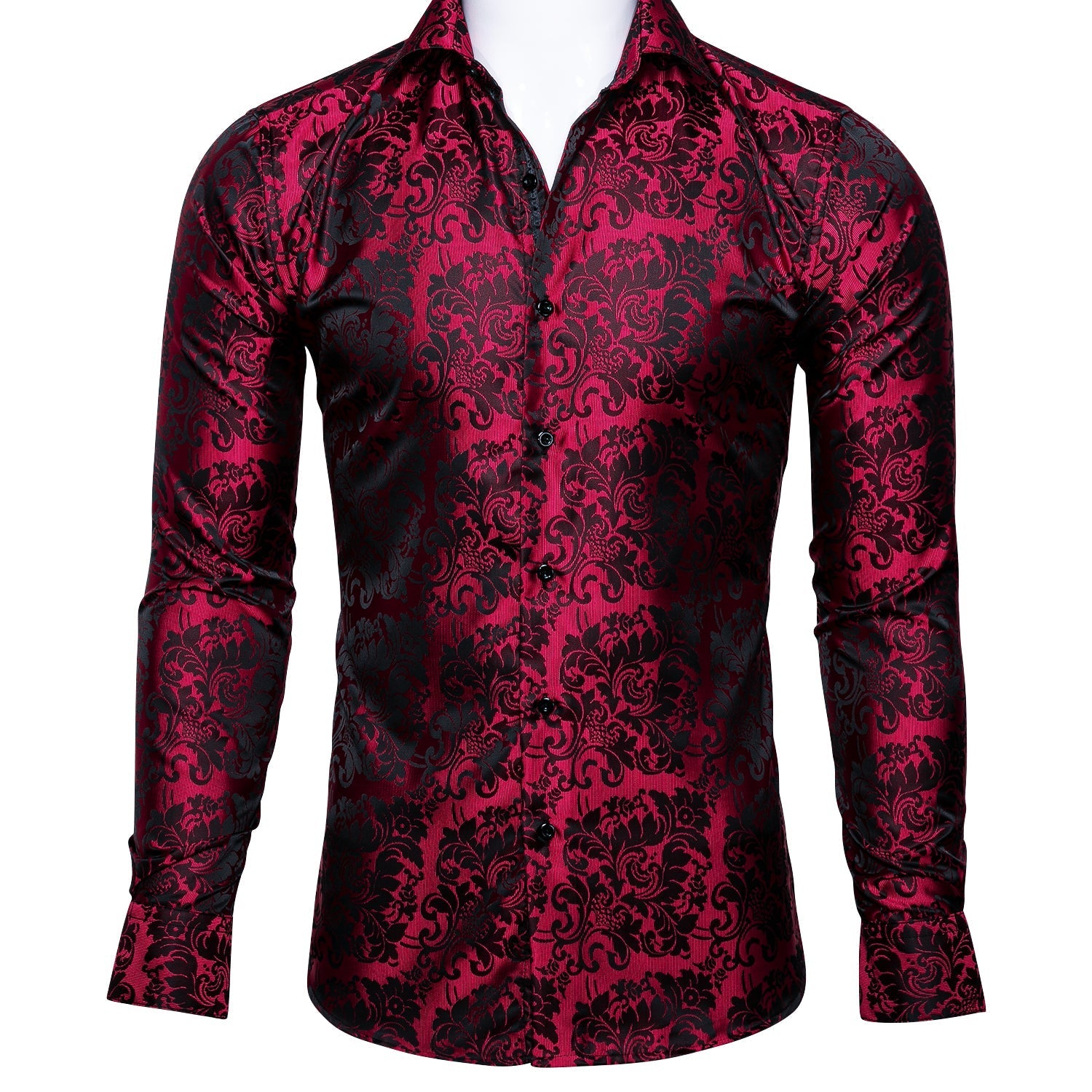 Red and Black Ornamental Dress Shirt - GentCrest
