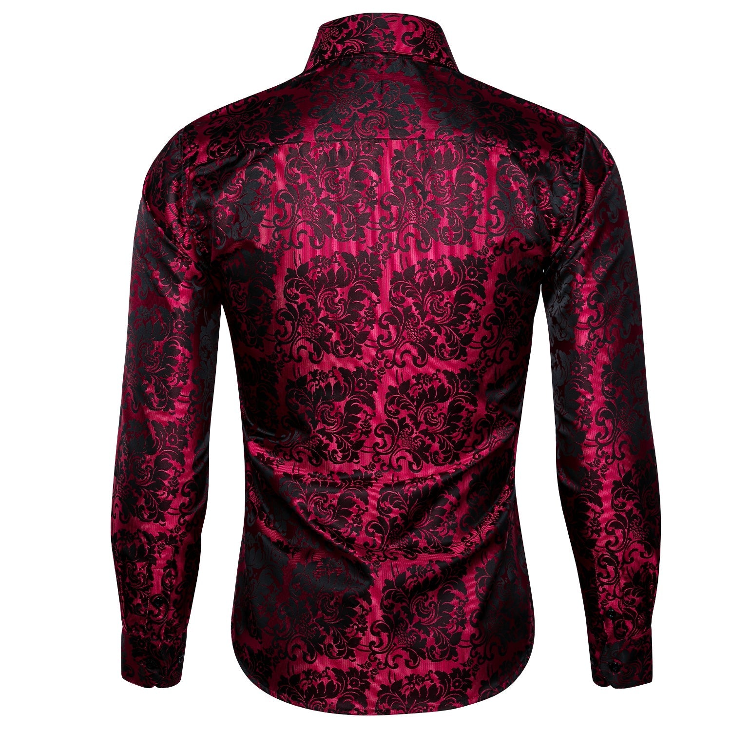 Red and Black Ornamental Dress Shirt - GentCrest - View 7