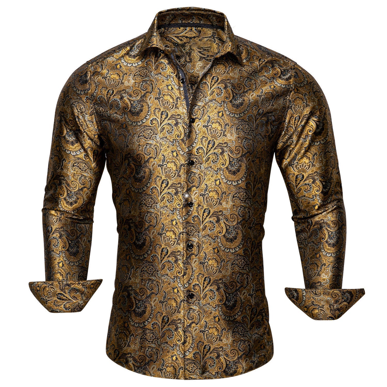 GentCrest Brown Paisley Shirt - Image 1