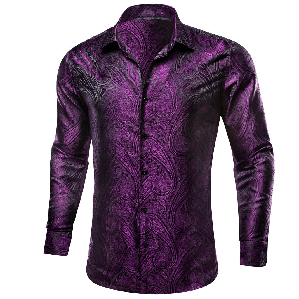 GentCrest Purple Paisley Shirt - Image 3