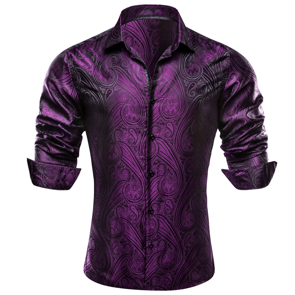 GentCrest Purple Paisley Shirt - Image 4