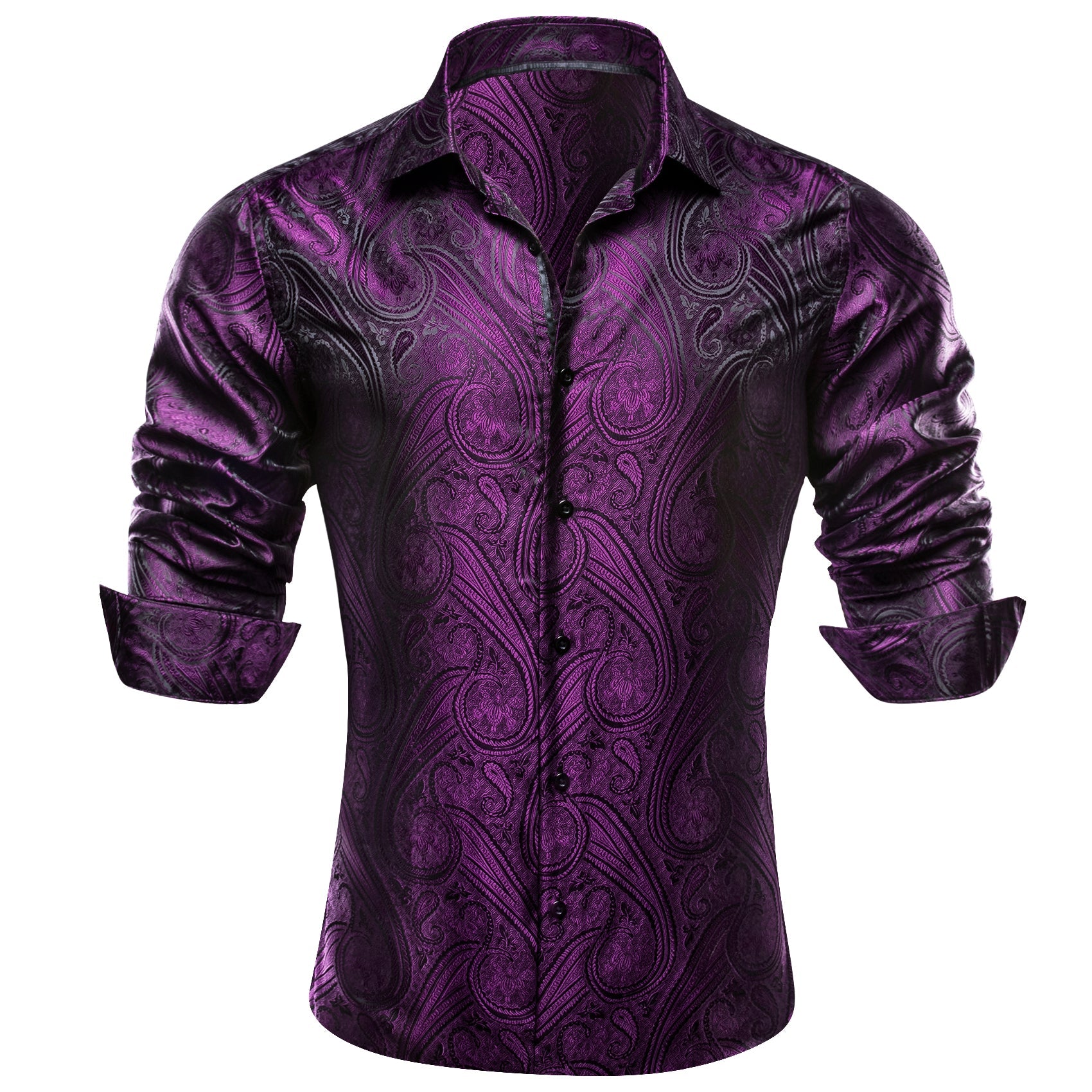GentCrest Purple Paisley Shirt - Image 4