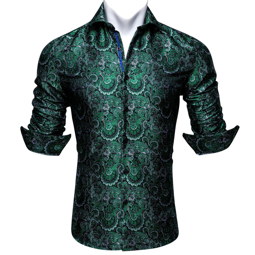 Green Floral Dress Shirt - GentCrest - View 5