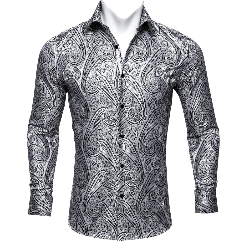 GentCrest Gray Floral Shirt - Image 1