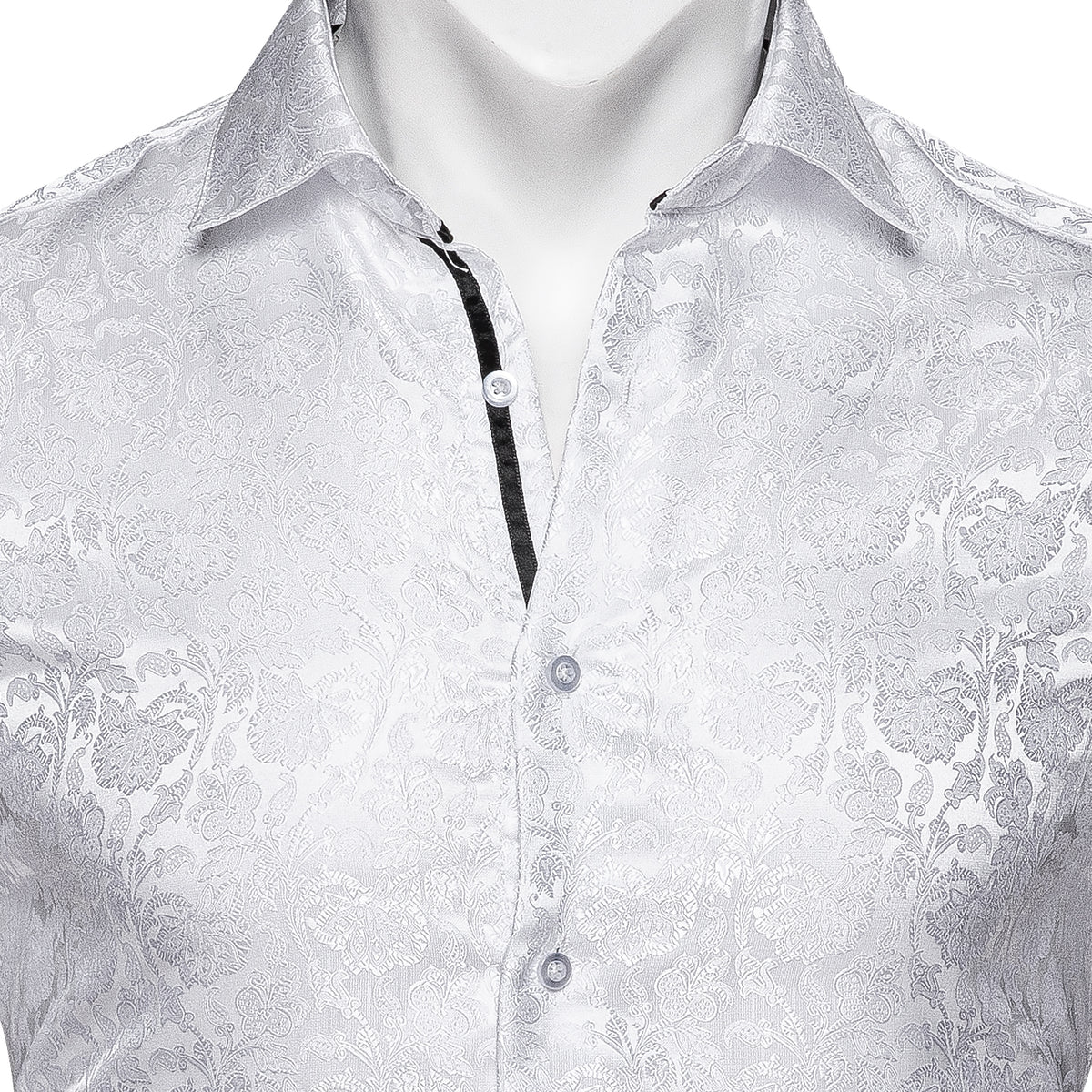 White Floral Dress Shirt - GentCrest - View 3