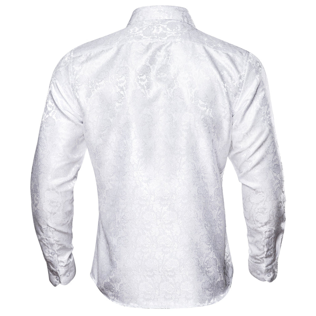 White Floral Dress Shirt - GentCrest - View 6