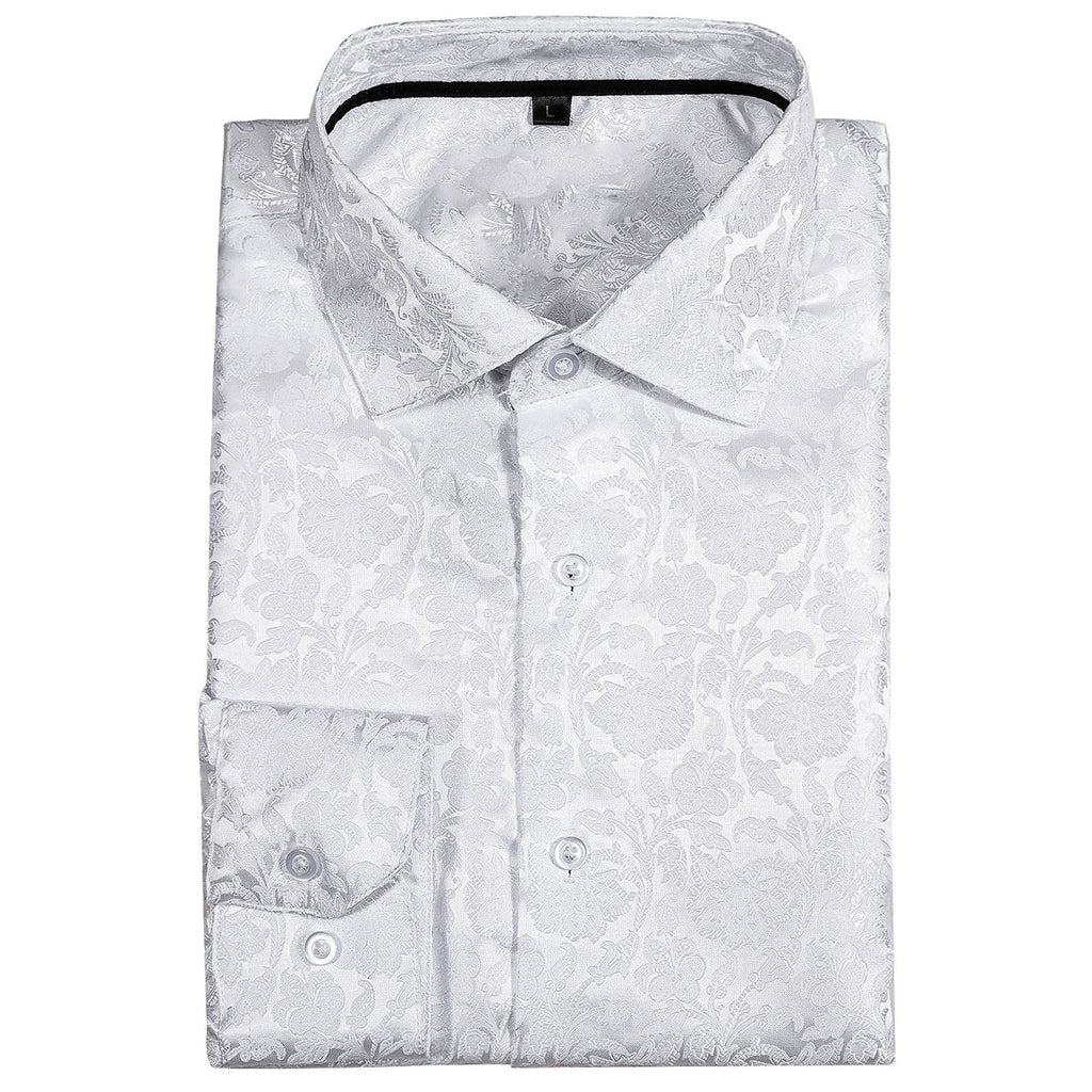 White Floral Dress Shirt - GentCrest - View 4