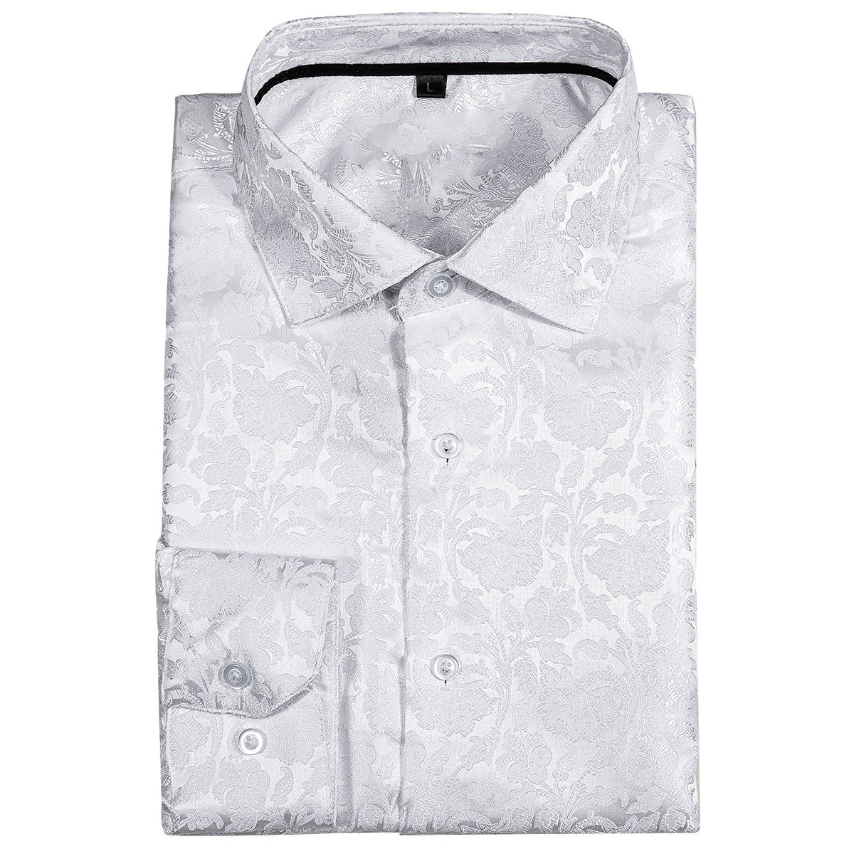 White Floral Dress Shirt - GentCrest - View 4