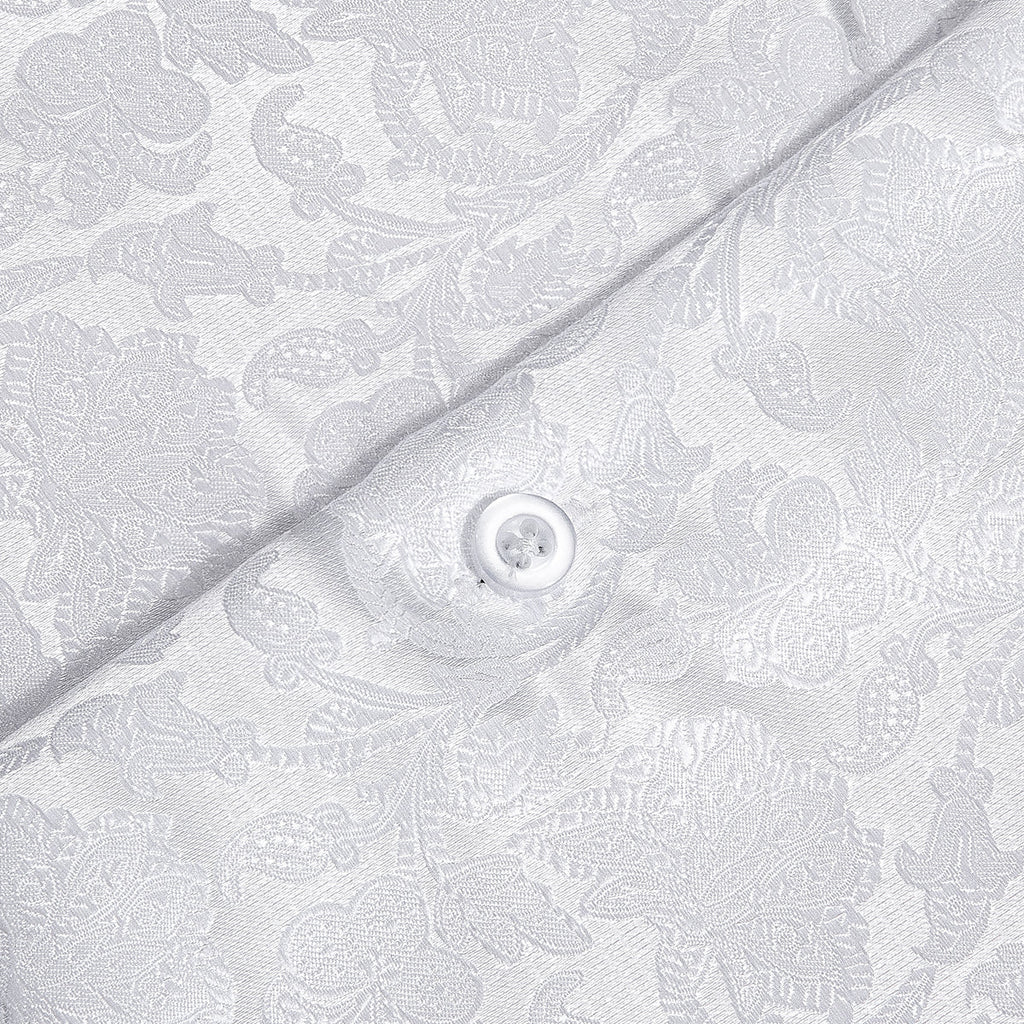 White Floral Dress Shirt - GentCrest - View 7