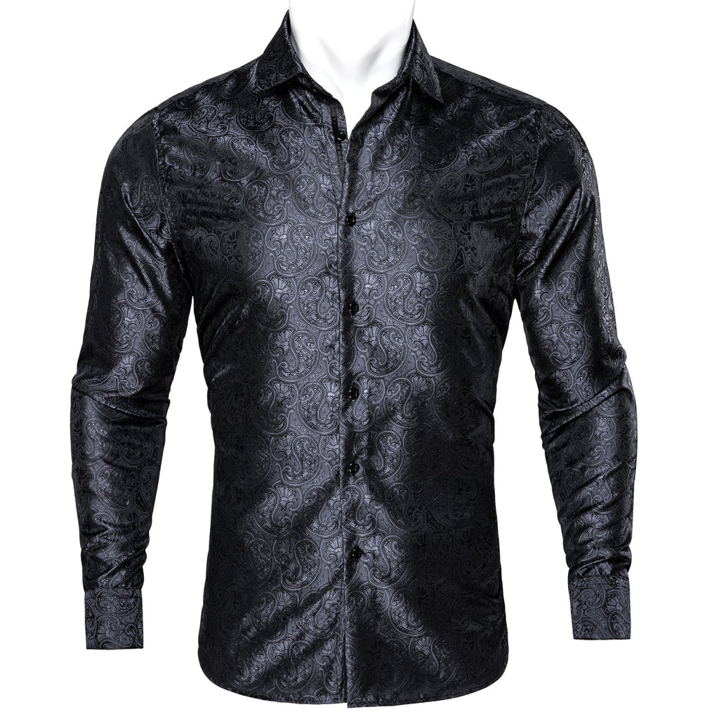 GentCrest Black Paisley Shirt - Image 1