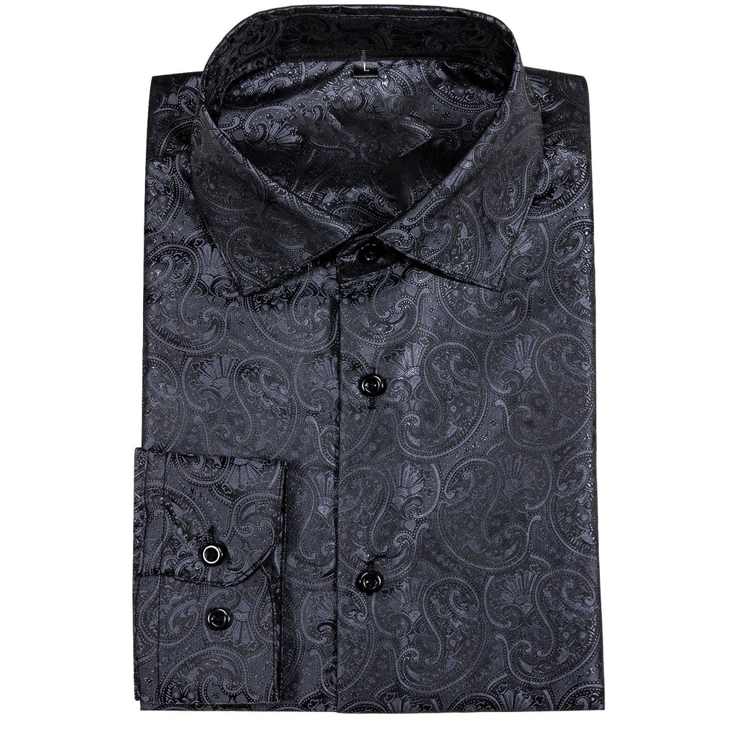 GentCrest Black Paisley Shirt - Image 4