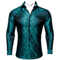 Midnight Black and Lake Blue Paisley Dress Shirt - GentCrest