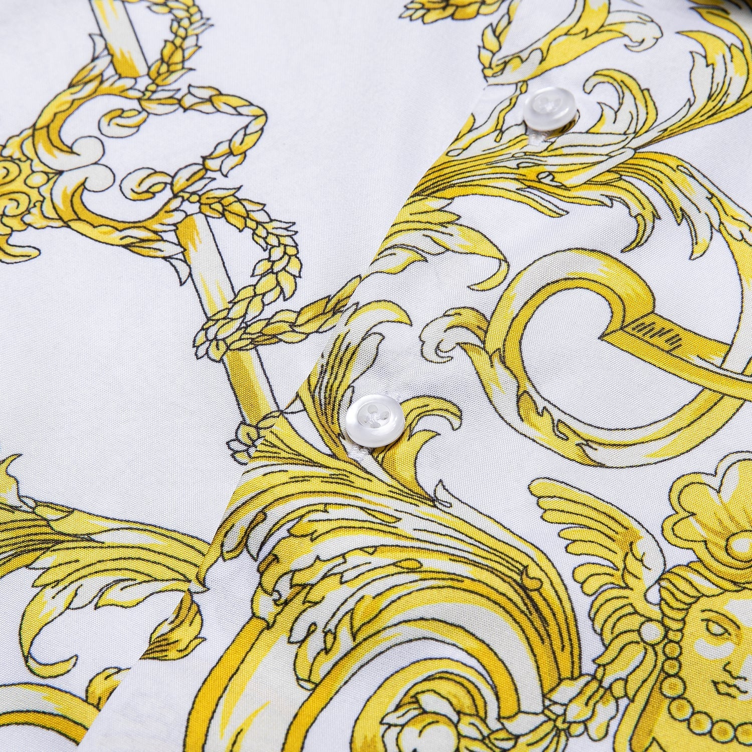 White and Yellow Cherubs Short Sleeve Dress Shirt - GentCrest - View 5