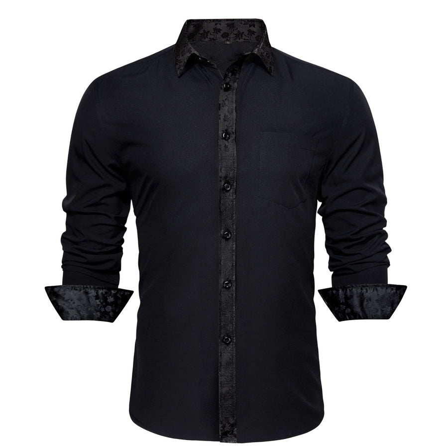 GentCrest Black Floral Shirt - Image 1