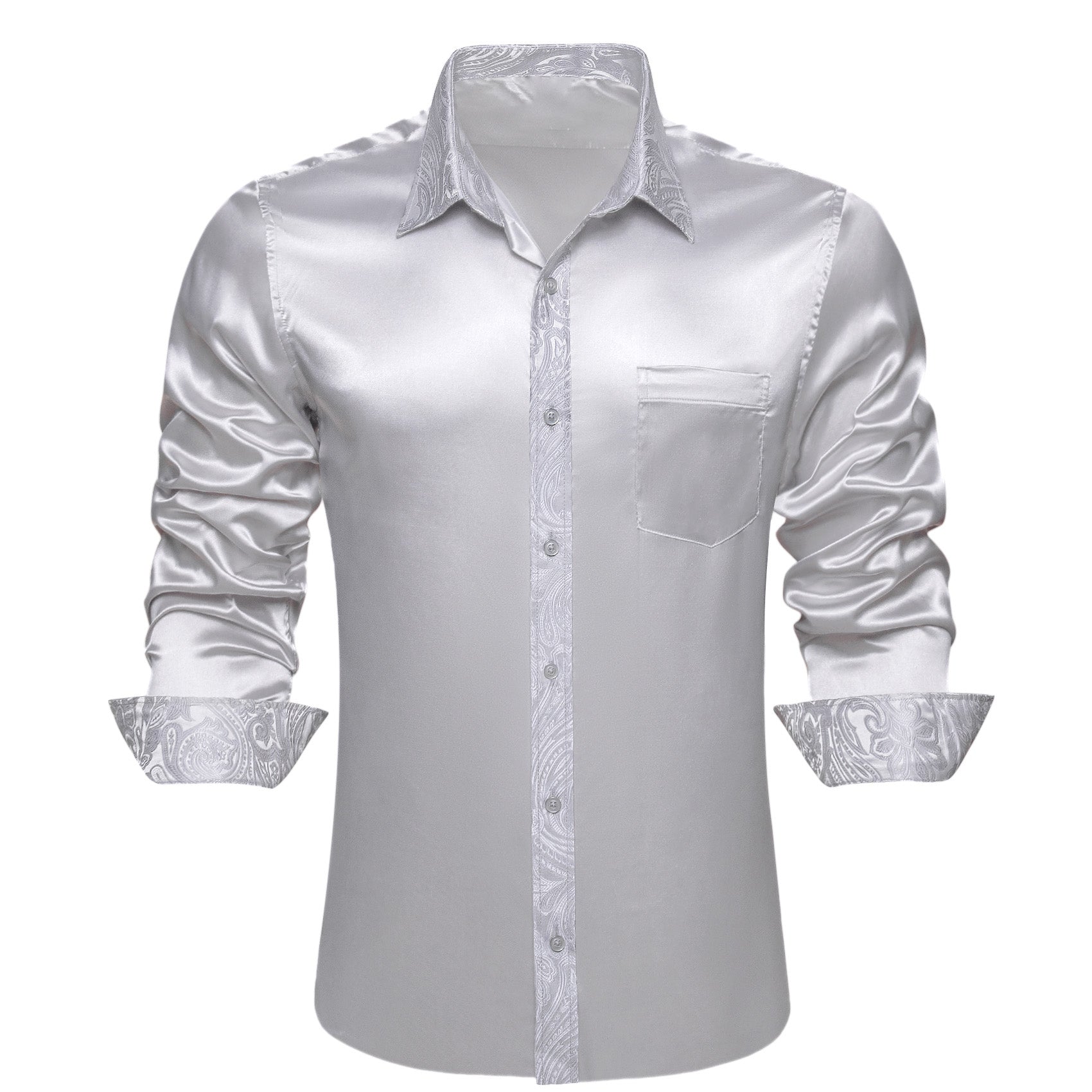 GentCrest Grey Paisley Shirt - Image 1