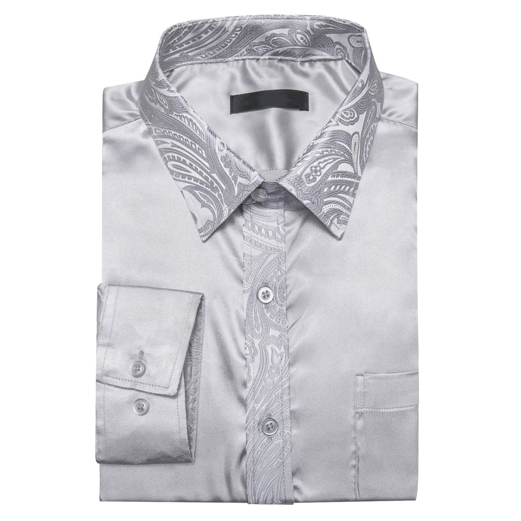 GentCrest Grey Paisley Shirt - Image 3