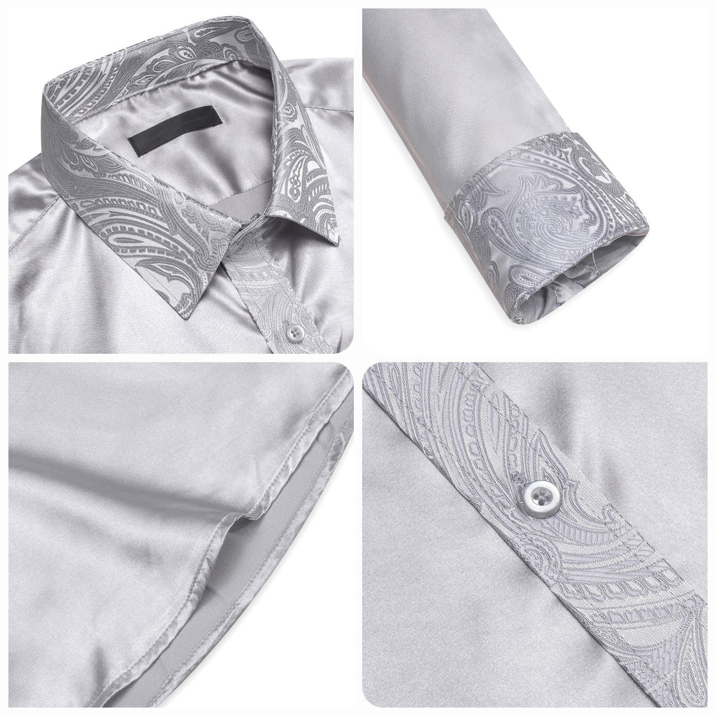 GentCrest Grey Paisley Shirt - Image 4