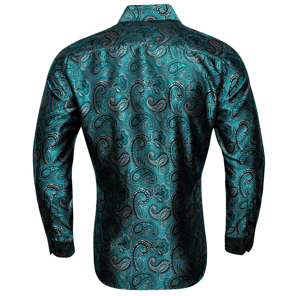 Deep Lake Paisley Dress Shirt - GentCrest - View 5