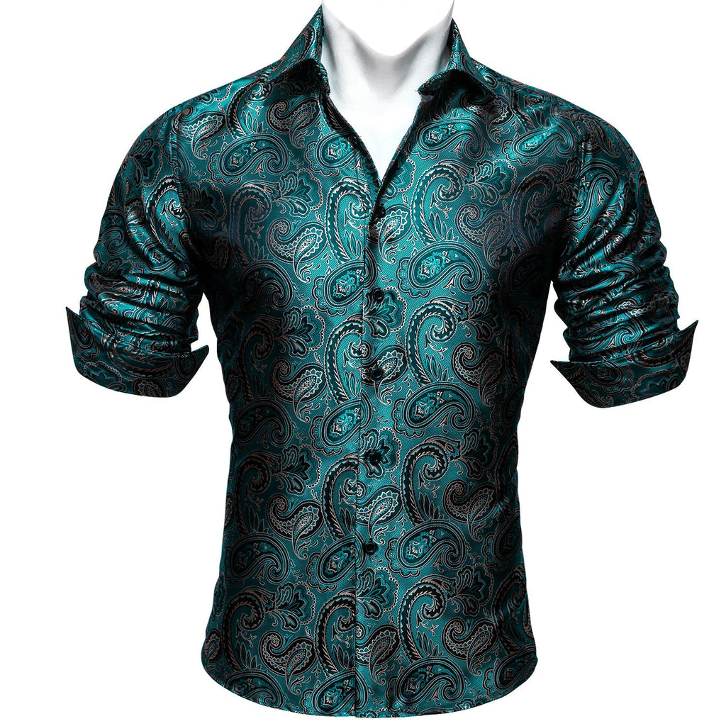 Deep Lake Paisley Dress Shirt - GentCrest - View 7