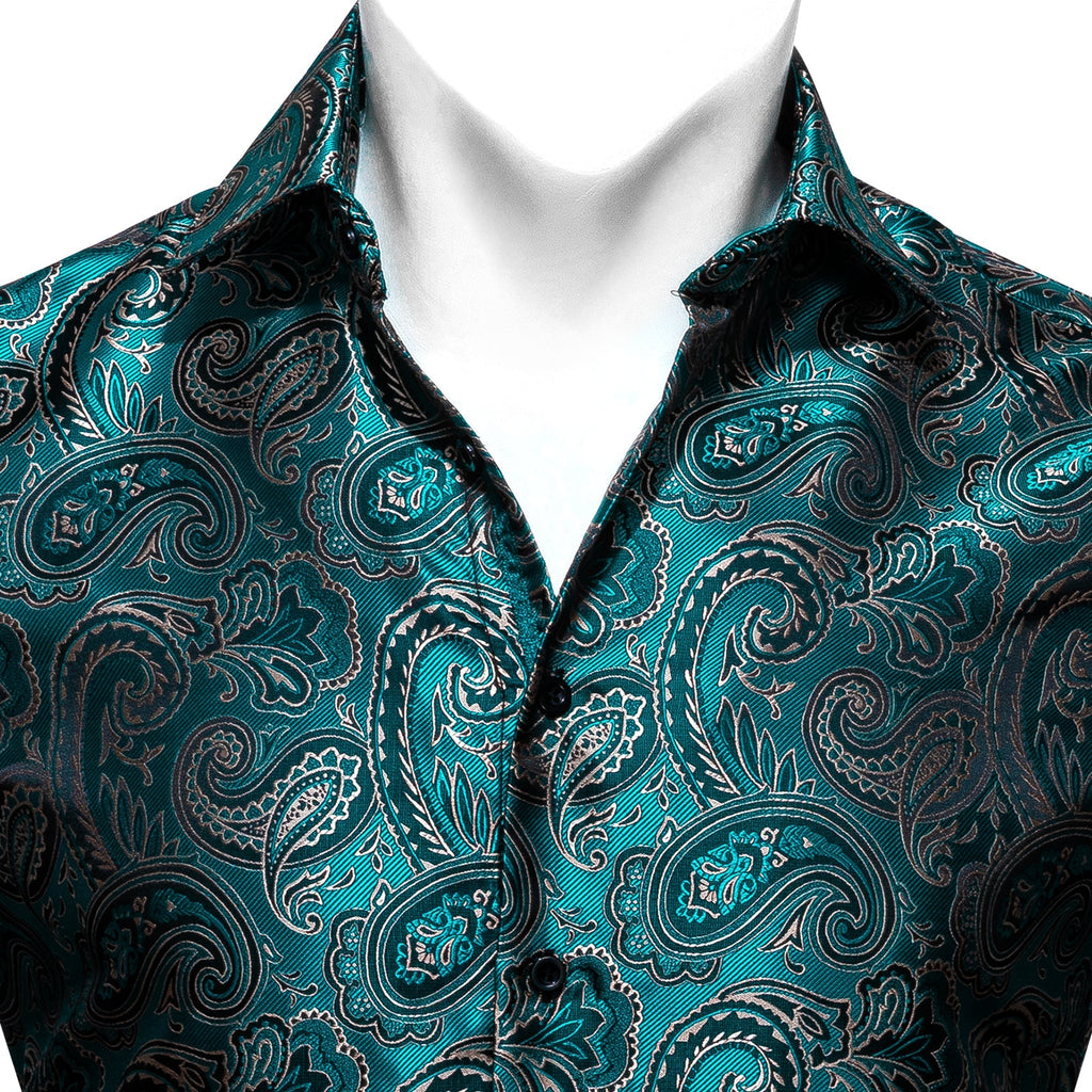 Deep Lake Paisley Dress Shirt - GentCrest - View 2