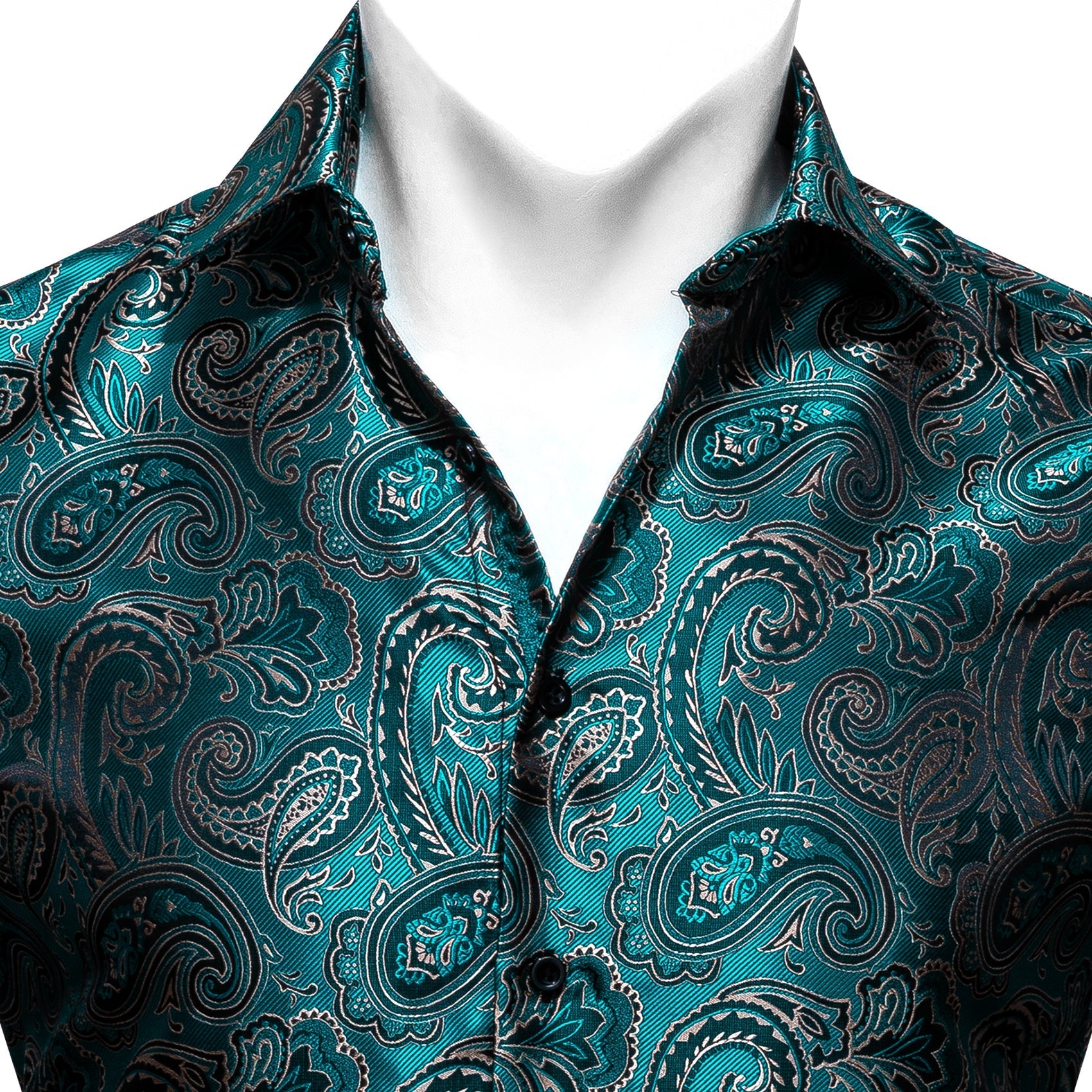 Deep Lake Paisley Dress Shirt - GentCrest - View 2