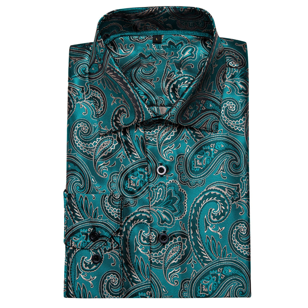 Deep Lake Paisley Dress Shirt - GentCrest - View 6