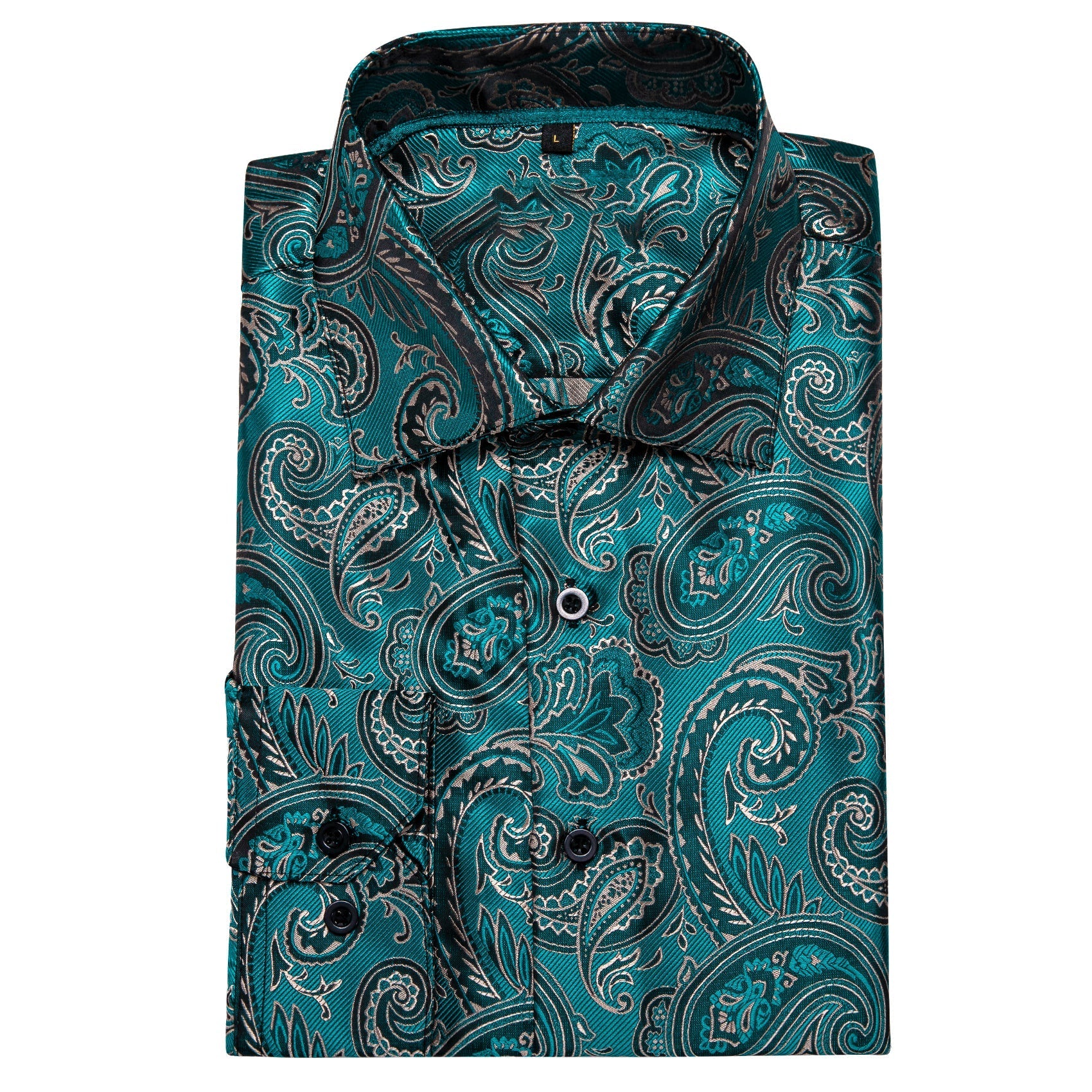 Deep Lake Paisley Dress Shirt - GentCrest - View 6