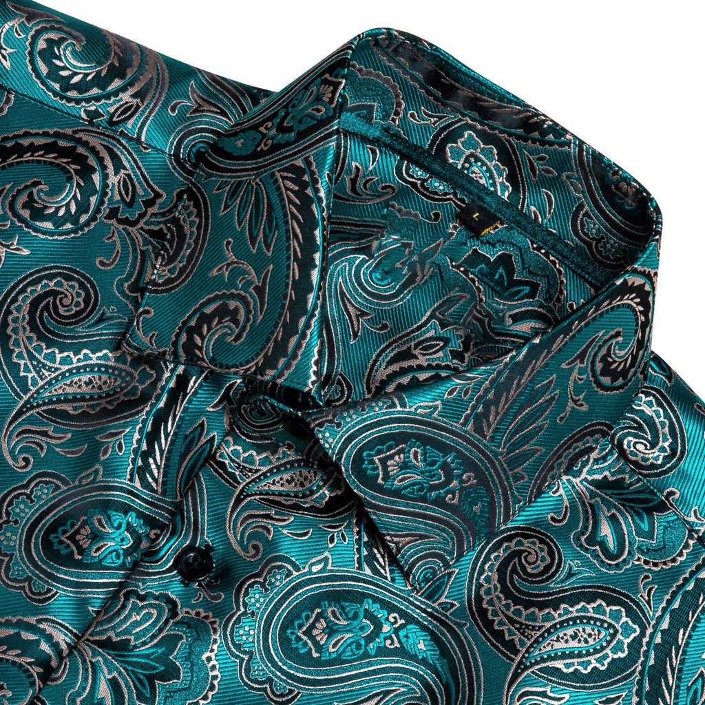 Deep Lake Paisley Dress Shirt - GentCrest - View 3