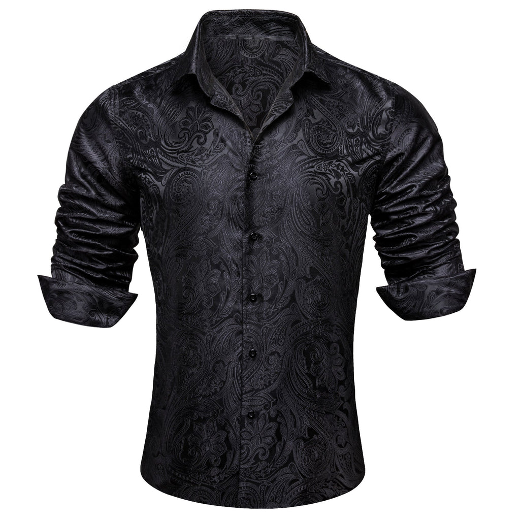 GentCrest Black Paisley Shirt - Image 1
