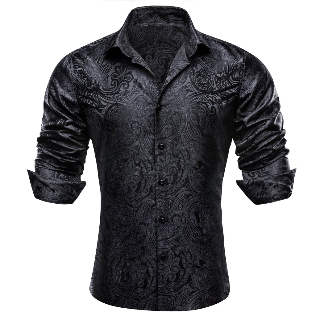 GentCrest Black Paisley Shirt - Image 1