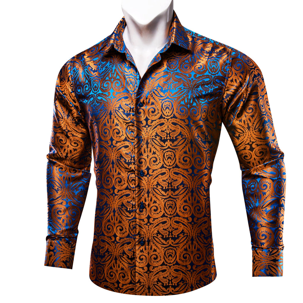 GentCrest Brown Paisley Shirt - Image 1