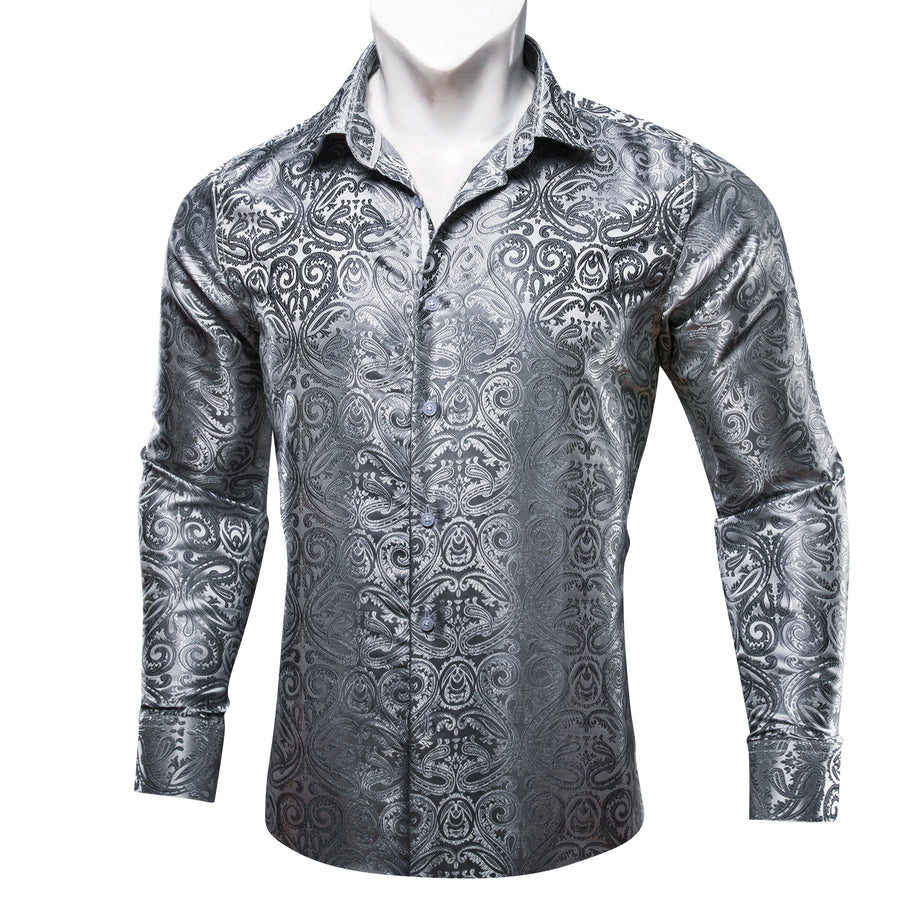 Classic White Silver Dress Shirt - GentCrest