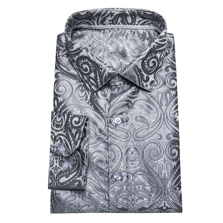 Classic White Silver Dress Shirt - GentCrest - View 3