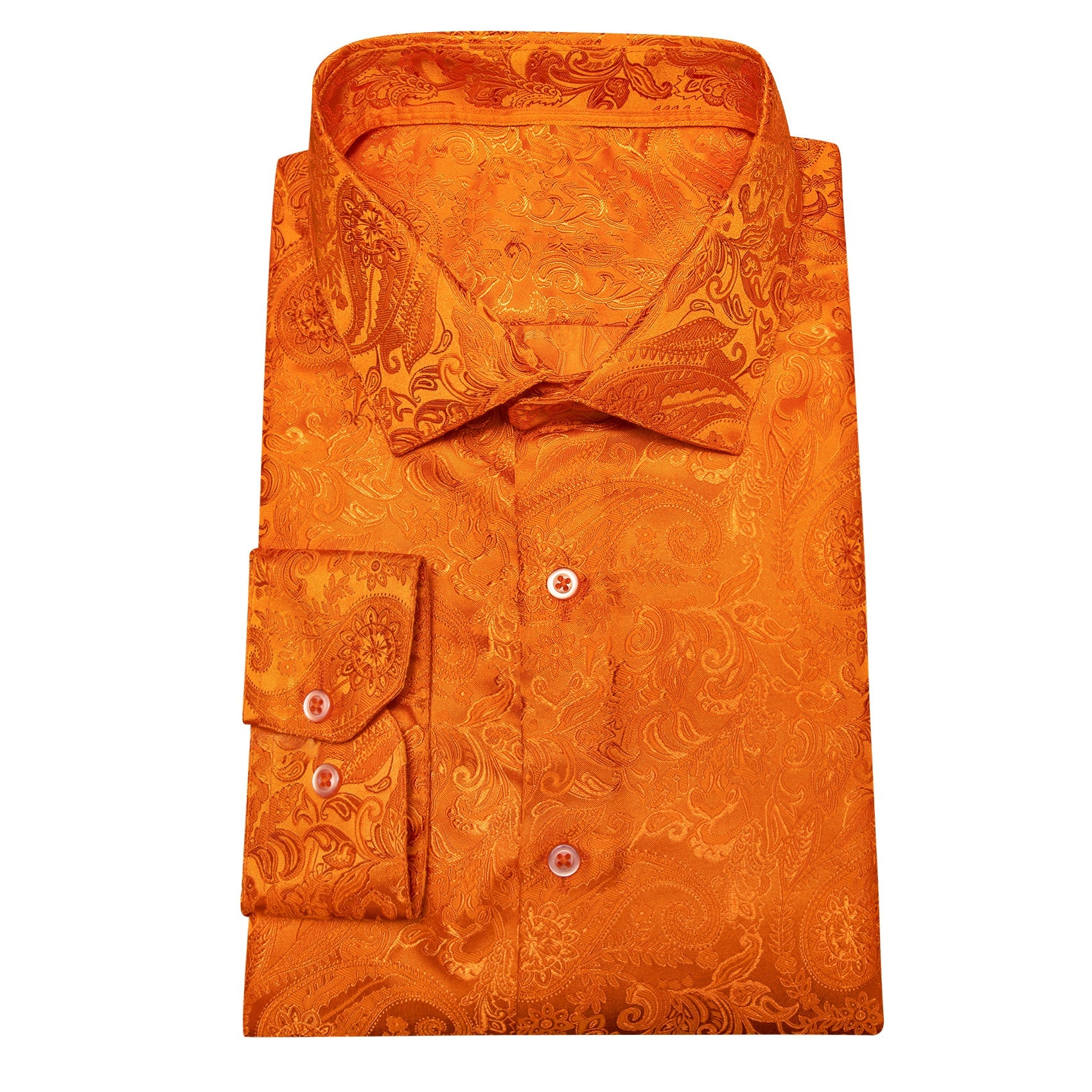 GentCrest Orange Paisley Shirt - Image 5